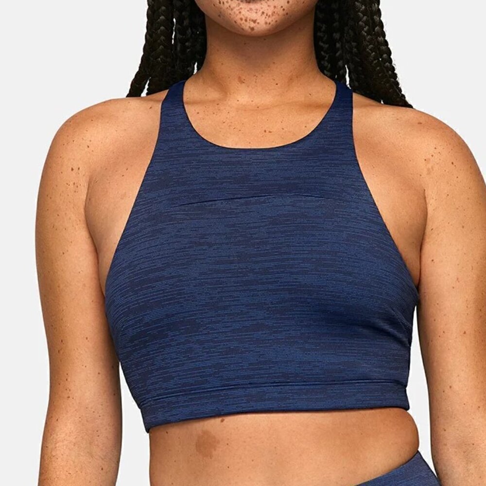 Outdoor Voices TechSweat Crop Top - S Blue Heather